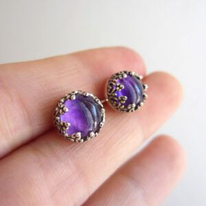 PENDIENTES BOTONCITO DE AMATISTA